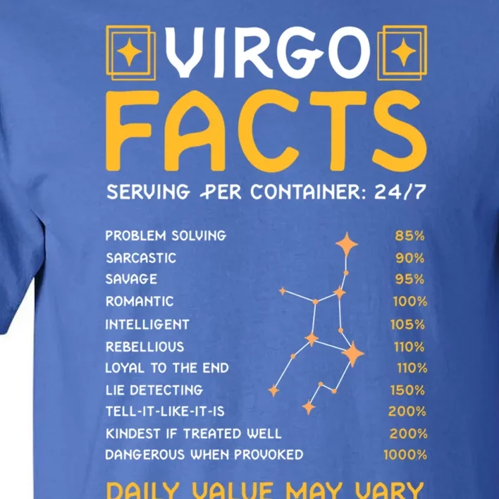 Zodiac Sign Virgo Funny Virgo Facts Gift Tall T-Shirt