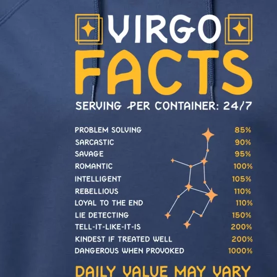 Zodiac Sign Virgo Funny Virgo Facts Gift Performance Fleece Hoodie