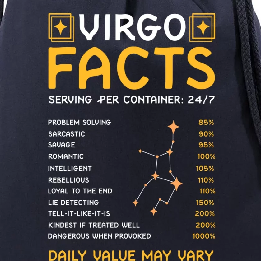 Zodiac Sign Virgo Funny Virgo Facts Gift Drawstring Bag