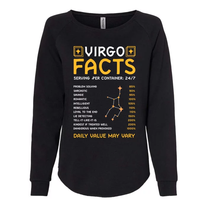 Zodiac Sign Virgo Funny Virgo Facts Gift Womens California Wash Sweatshirt