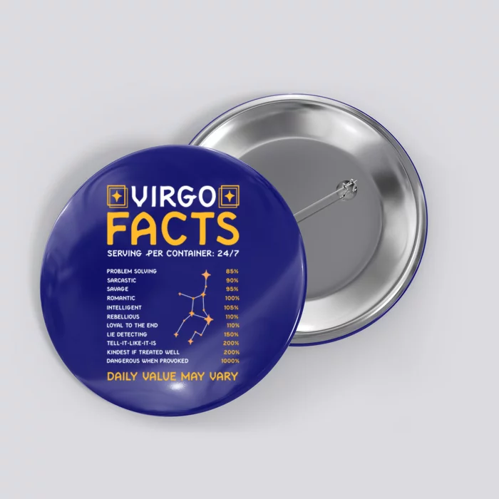 Zodiac Sign Virgo Funny Virgo Facts Gift Button