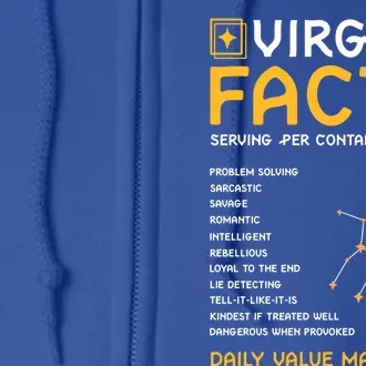 Zodiac Sign Virgo Funny Virgo Facts Gift Full Zip Hoodie