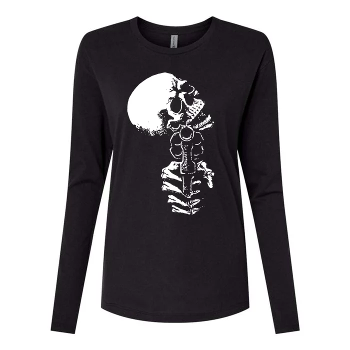 Zombie Skull Womens Cotton Relaxed Long Sleeve T-Shirt