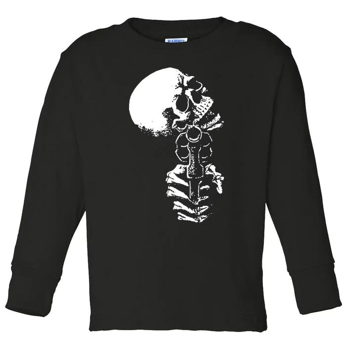 Zombie Skull Toddler Long Sleeve Shirt