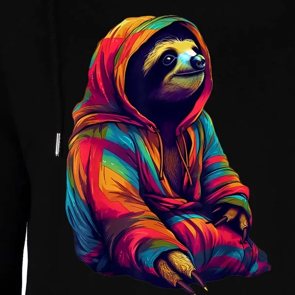 Zen Sloth Womens Funnel Neck Pullover Hood