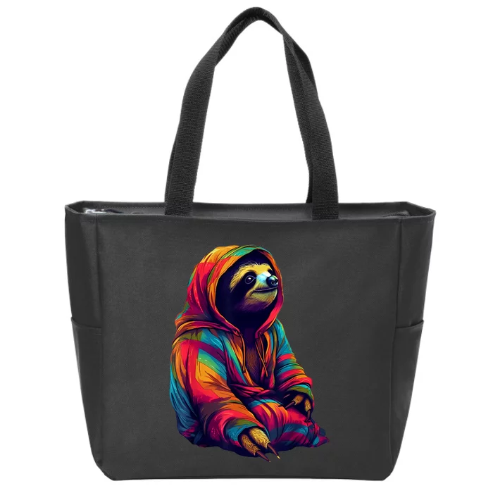 Zen Sloth Zip Tote Bag