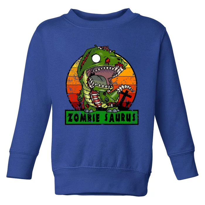 Zombie Saurus Zombiesaurus Dinosaur Halloween Costume Toddler Sweatshirt