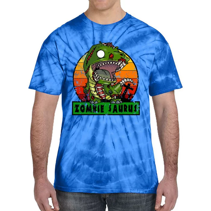 Zombie Saurus Zombiesaurus Dinosaur Halloween Costume Tie-Dye T-Shirt