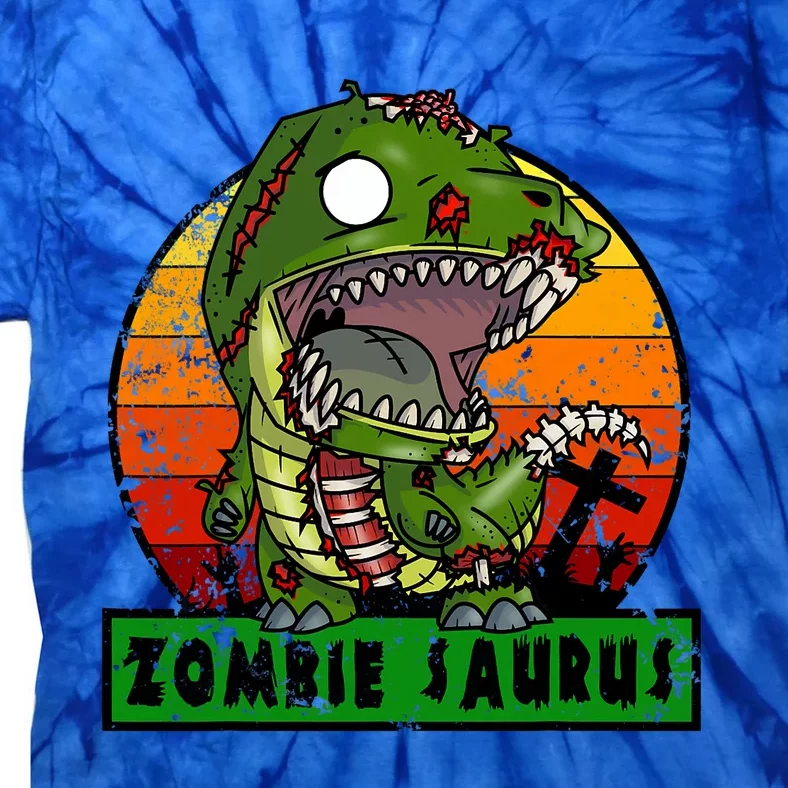 Zombie Saurus Zombiesaurus Dinosaur Halloween Costume Tie-Dye T-Shirt