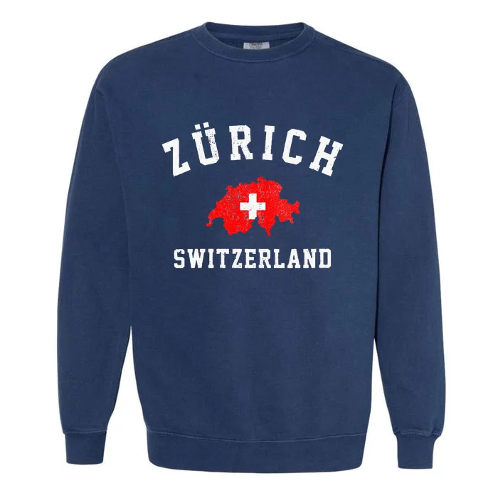 Zurich Switzerland Garment-Dyed Sweatshirt