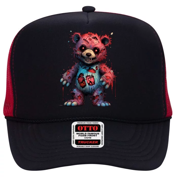 Zombie Teddy Bear High Crown Mesh Trucker Hat