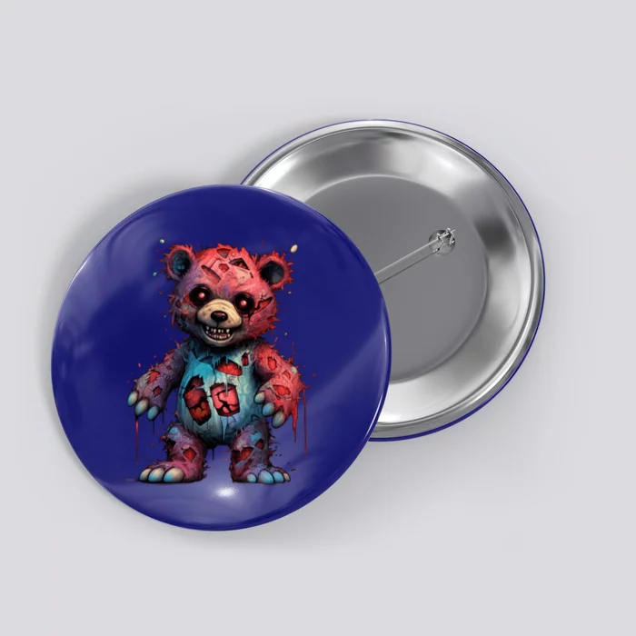 Zombie Teddy Bear Button