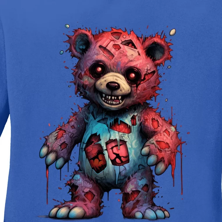 Zombie Teddy Bear Ladies Long Sleeve Shirt