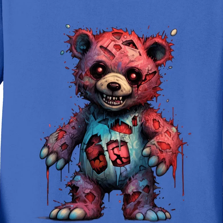 Zombie Teddy Bear Kids Long Sleeve Shirt