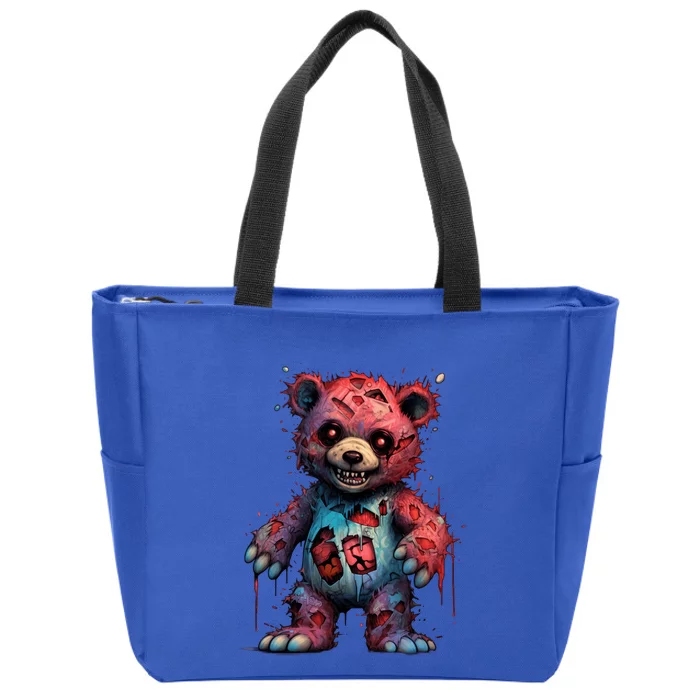 Zombie Teddy Bear Zip Tote Bag