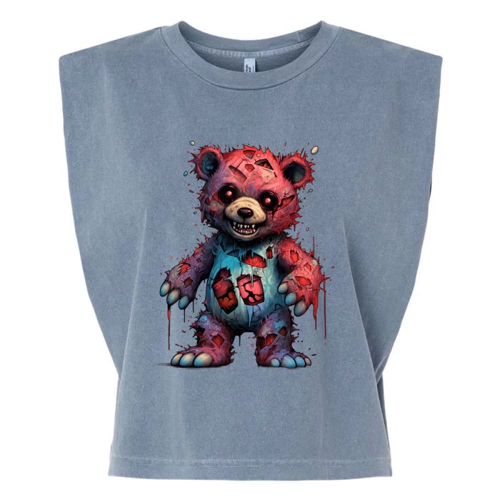 Zombie Teddy Bear Garment-Dyed Women's Muscle Tee