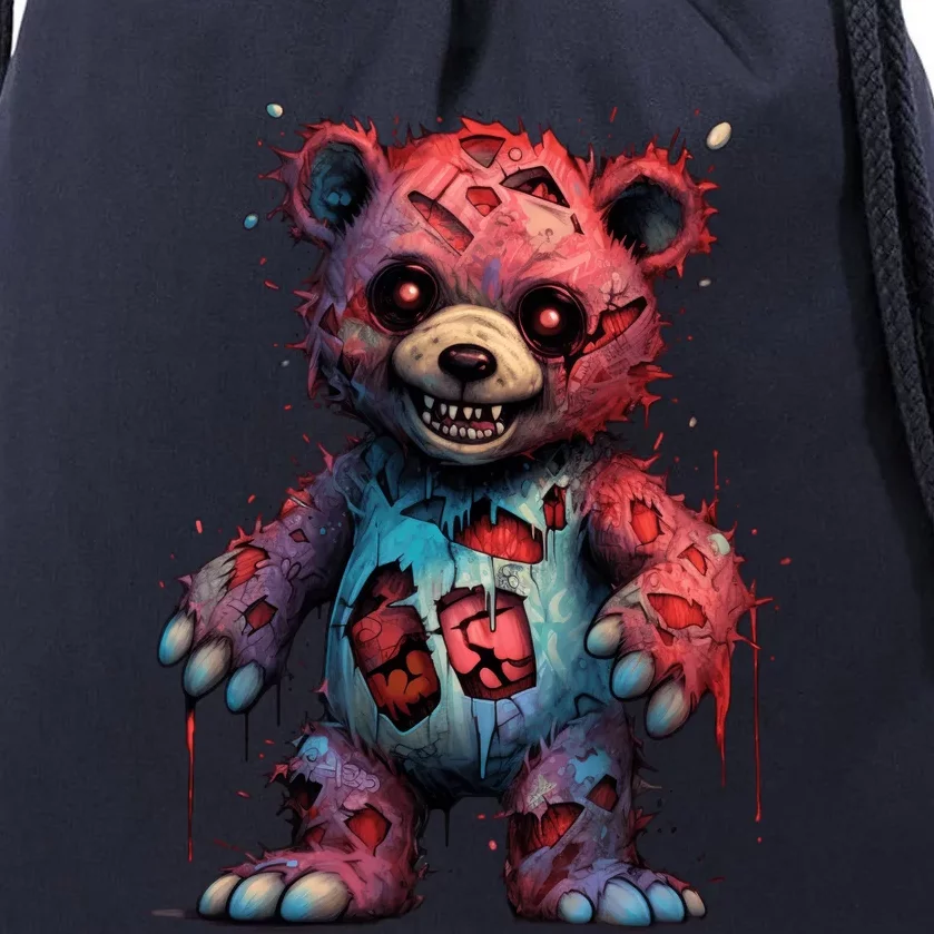 Zombie Teddy Bear Drawstring Bag