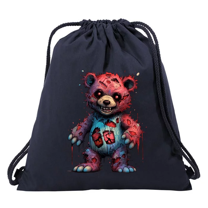 Zombie Teddy Bear Drawstring Bag