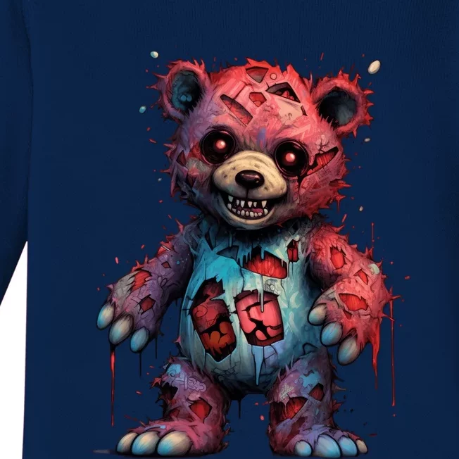 Zombie Teddy Bear Baby Long Sleeve Bodysuit