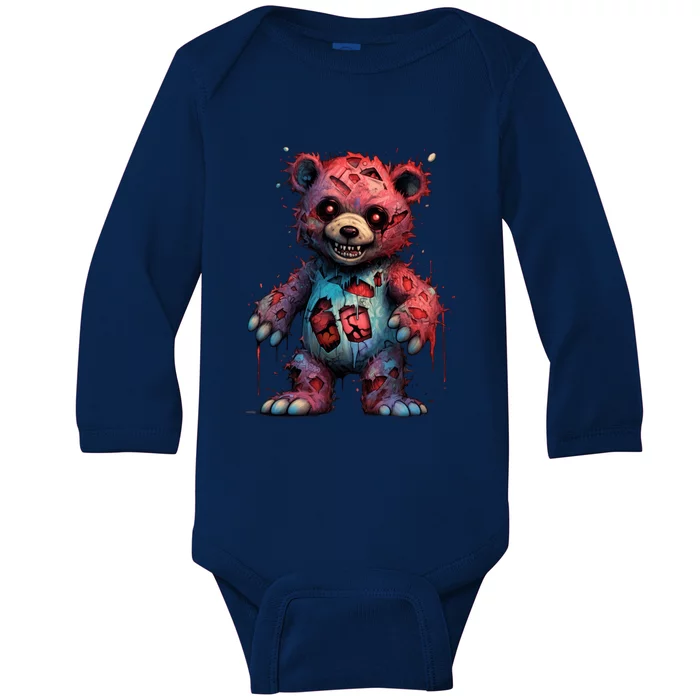 Zombie Teddy Bear Baby Long Sleeve Bodysuit