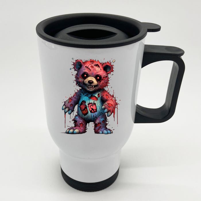 Zombie Teddy Bear Front & Back Stainless Steel Travel Mug