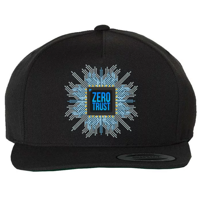 Zero Trust Cyber Security Hacking Programmer Developer Funny Gift Wool Snapback Cap