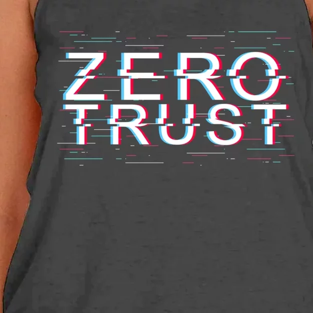 Zero Trust Developer It Cyber Security Hacking Programmer Gift Women's Knotted Racerback Tank