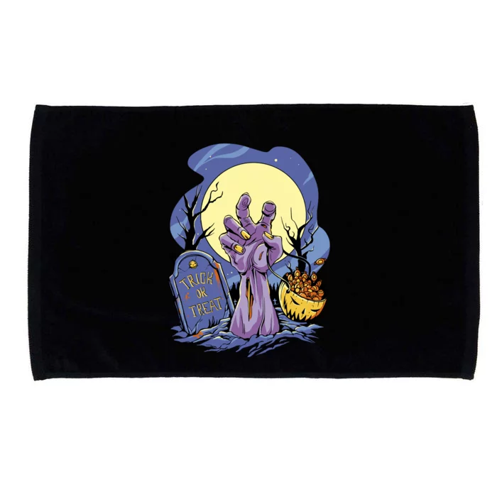 Zombie Trick Or Treat Spooky Halloween Microfiber Hand Towel