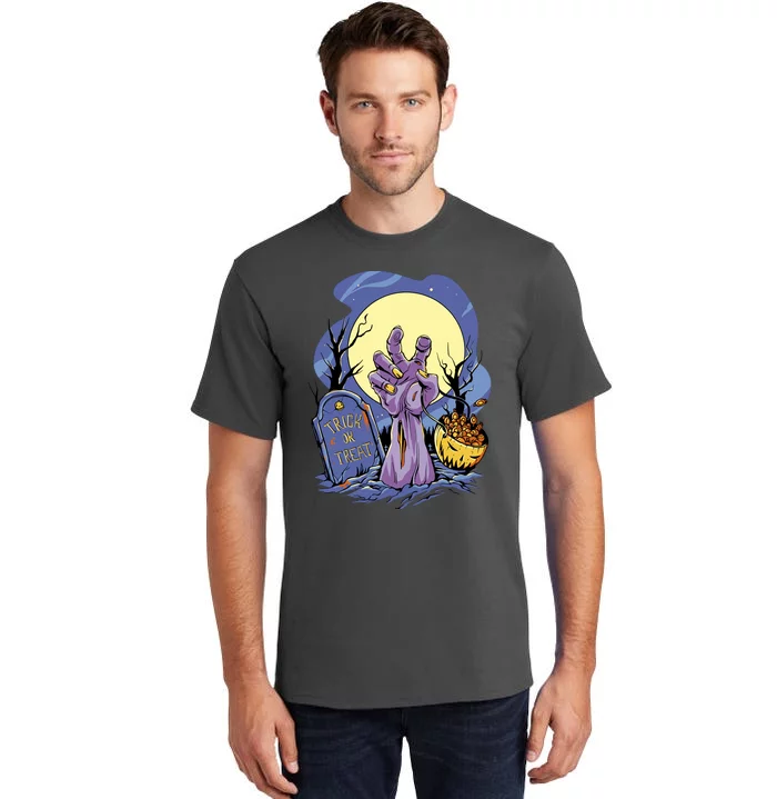 Zombie Trick Or Treat Spooky Halloween Tall T-Shirt