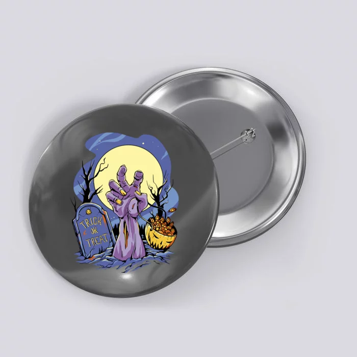 Zombie Trick Or Treat Spooky Halloween Button