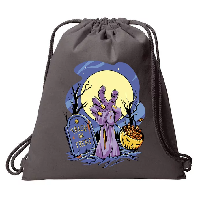 Zombie Trick Or Treat Spooky Halloween Drawstring Bag