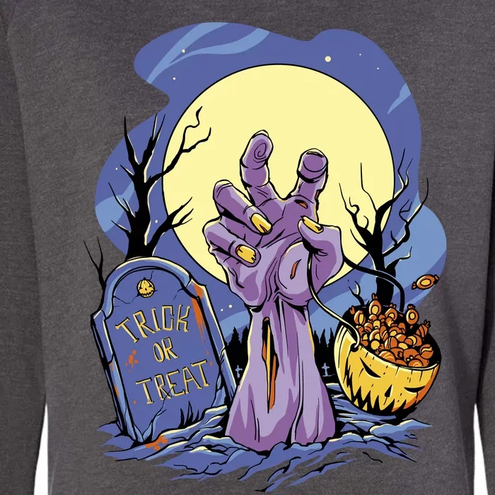 Zombie Trick Or Treat Spooky Halloween Womens California Wash Sweatshirt