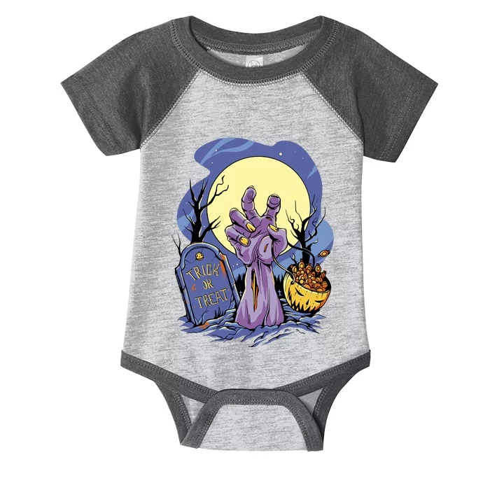 Zombie Trick Or Treat Spooky Halloween Infant Baby Jersey Bodysuit