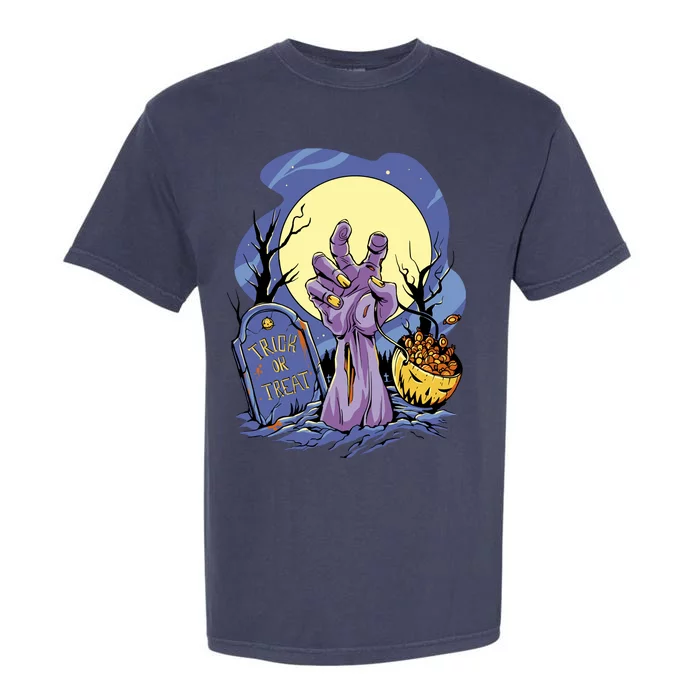 Zombie Trick Or Treat Spooky Halloween Garment-Dyed Heavyweight T-Shirt