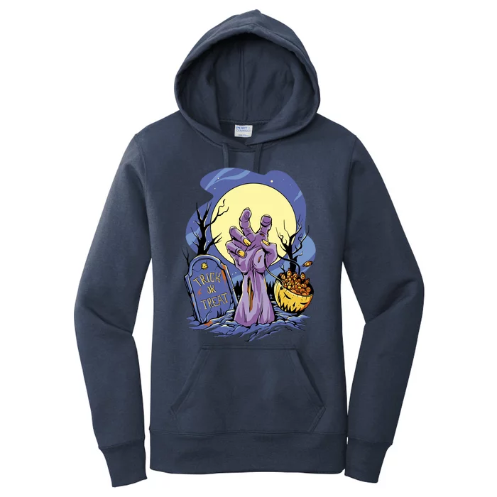 Zombie Trick Or Treat Spooky Halloween Women's Pullover Hoodie