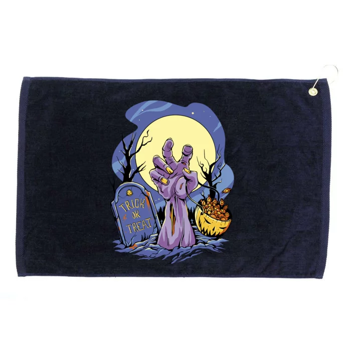 Zombie Trick Or Treat Spooky Halloween Grommeted Golf Towel