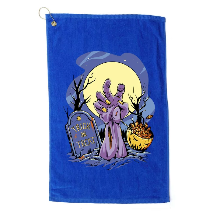 Zombie Trick Or Treat Spooky Halloween Platinum Collection Golf Towel