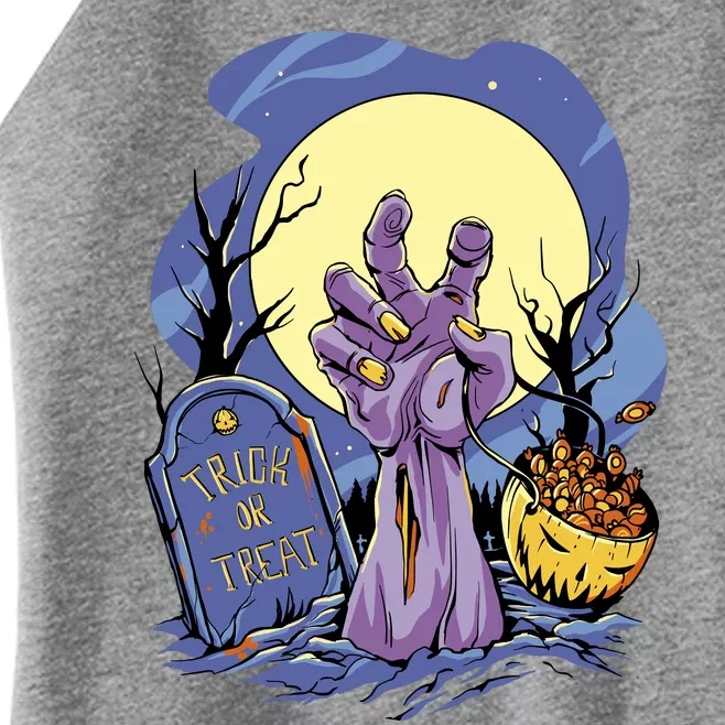 Zombie Trick Or Treat Spooky Halloween Women’s Perfect Tri Rocker Tank