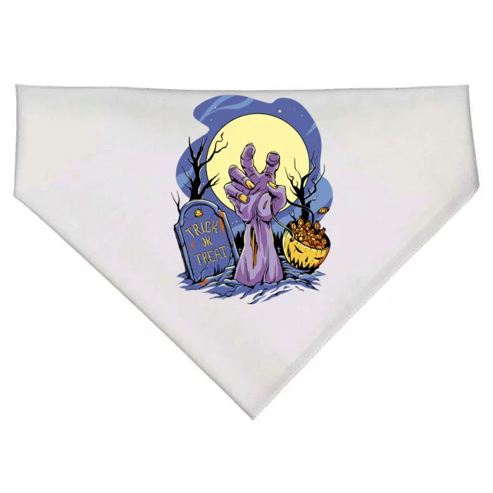 Zombie Trick Or Treat Spooky Halloween USA-Made Doggie Bandana