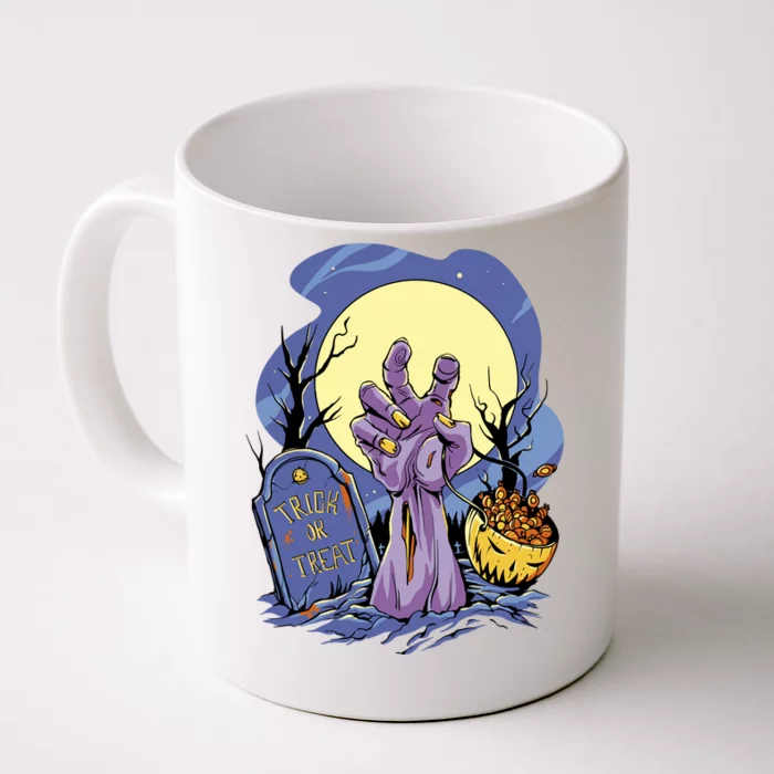 Zombie Trick Or Treat Spooky Halloween Front & Back Coffee Mug