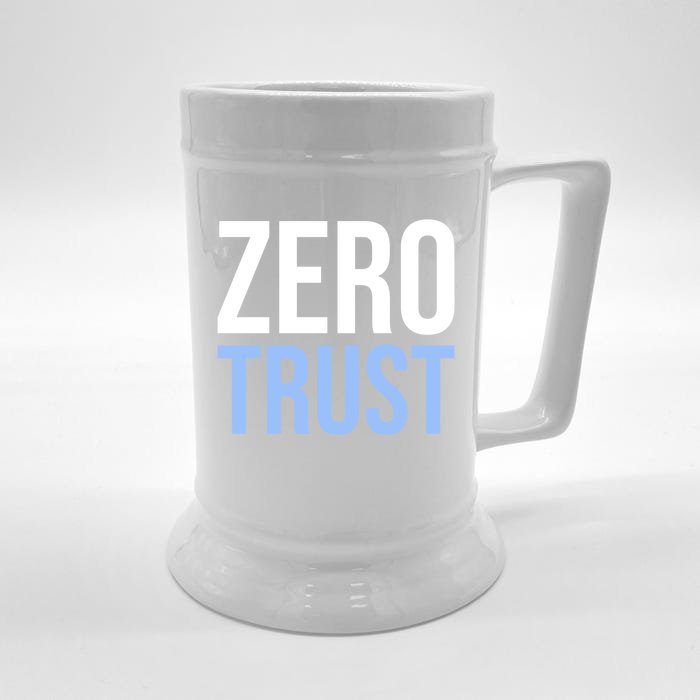 Zero Trust Security Cyber Security Hacking Developer Funny Gift Front & Back Beer Stein