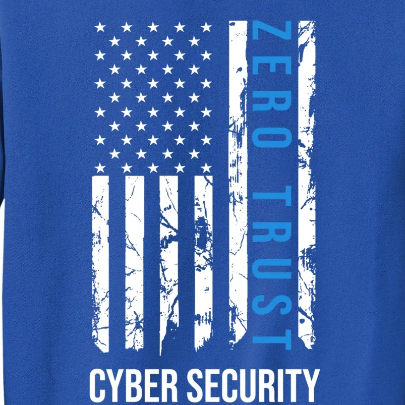 Zero Trust Us Flag Cyber Security Hacking Hacker Developer Funny Gift Tall Sweatshirt