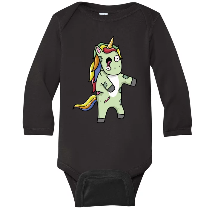 Zombie Unicorn Baby Long Sleeve Bodysuit