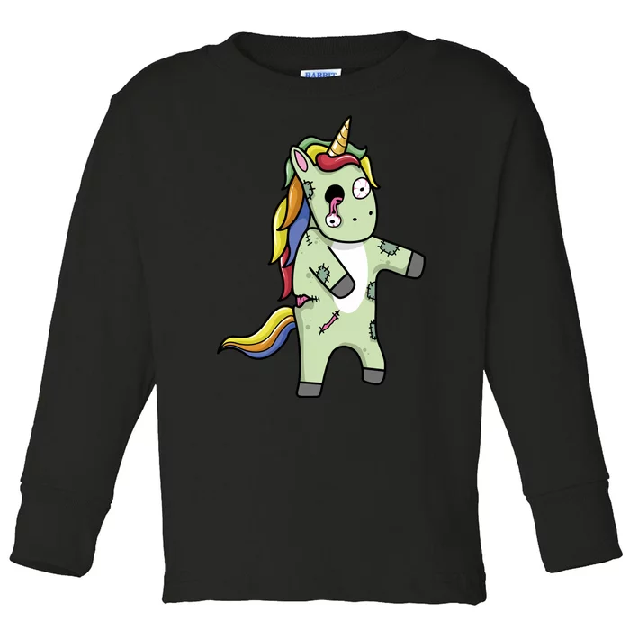 Zombie Unicorn Toddler Long Sleeve Shirt