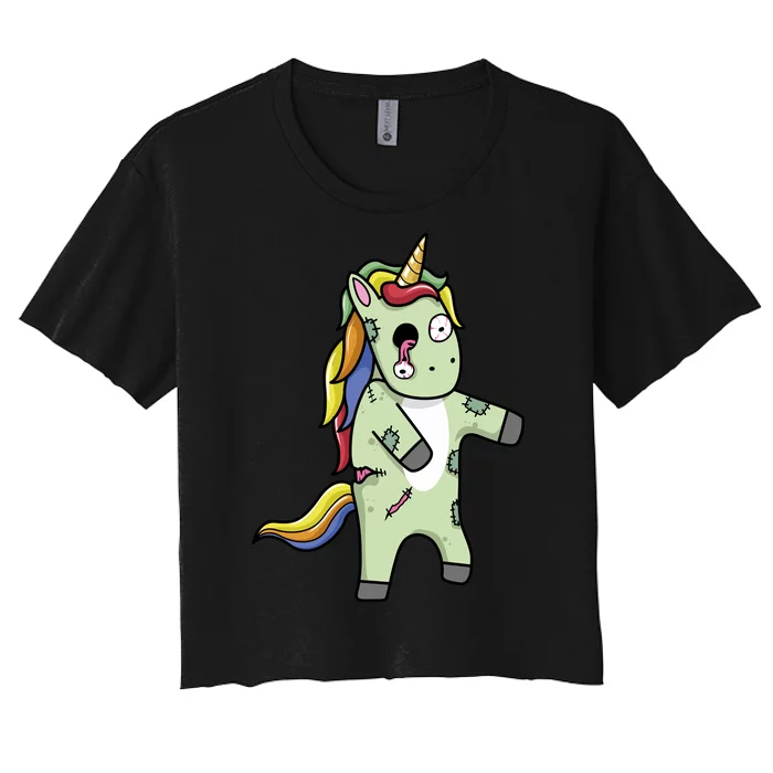 Zombie Unicorn Women's Crop Top Tee