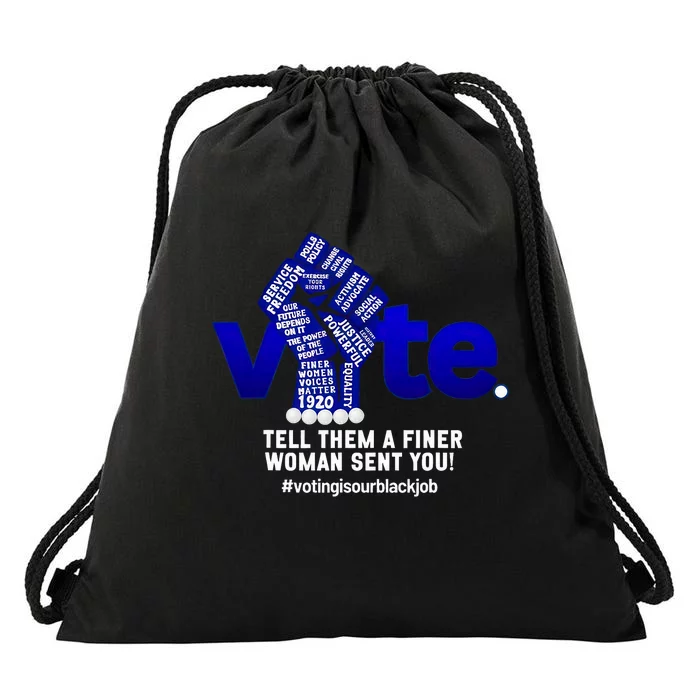 Zeta Voting Election Tell Them A Finer Woman Sent You Kamala Drawstring Bag