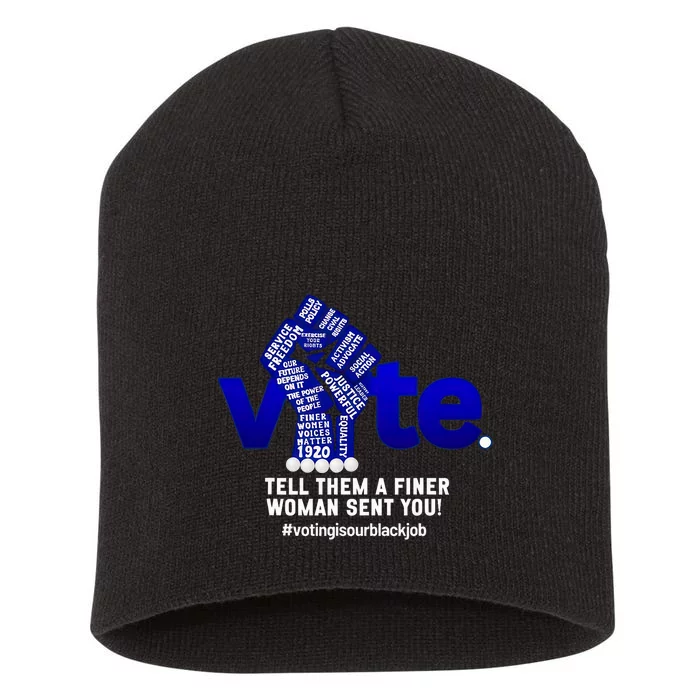 Zeta Voting Election Tell Them A Finer Woman Sent You Kamala Short Acrylic Beanie