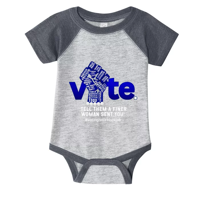 Zeta Voting Election Tell Them A Finer Woman Sent You Kamala Infant Baby Jersey Bodysuit