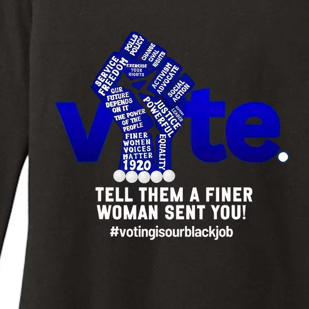 Zeta Voting Election Tell Them A Finer Woman Sent You Kamala Womens CVC Long Sleeve Shirt