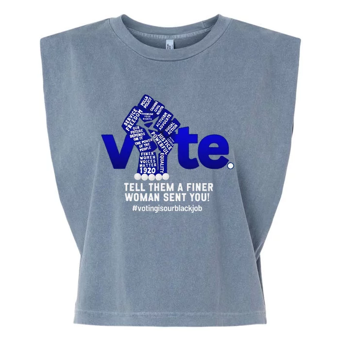 Zeta Voting Election Tell Them A Finer Woman Sent You Kamala Gift Garment-Dyed Women's Muscle Tee